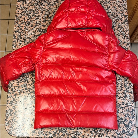 Red Puffer Jacket with Hood - Picture 6 of 6